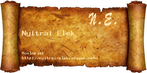 Nyitrai Elek névjegykártya